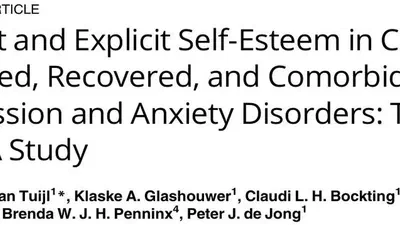 Implicit and explicit self-esteem in current, remitted, recovered, and comorbid depression and anxiety disorders: The NESDA study  featured image